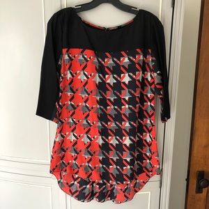 Rebecca Minkoff Silk Houndstooth Blouse